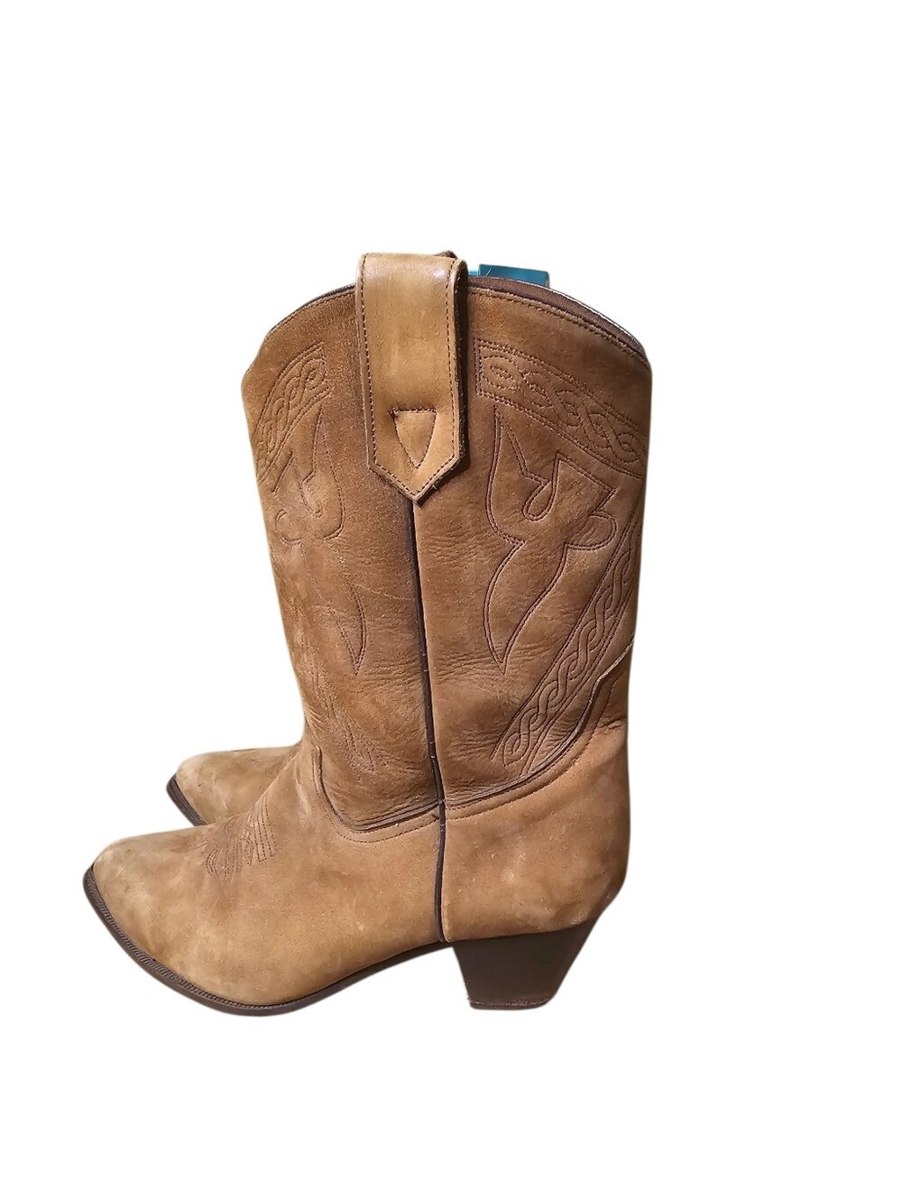 Vintage Oak Tree Farm Classic Tan Leather Western Boots - Women 9